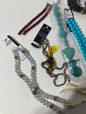 Jewerly making supplies, various bead, most new on the strand, various colors 