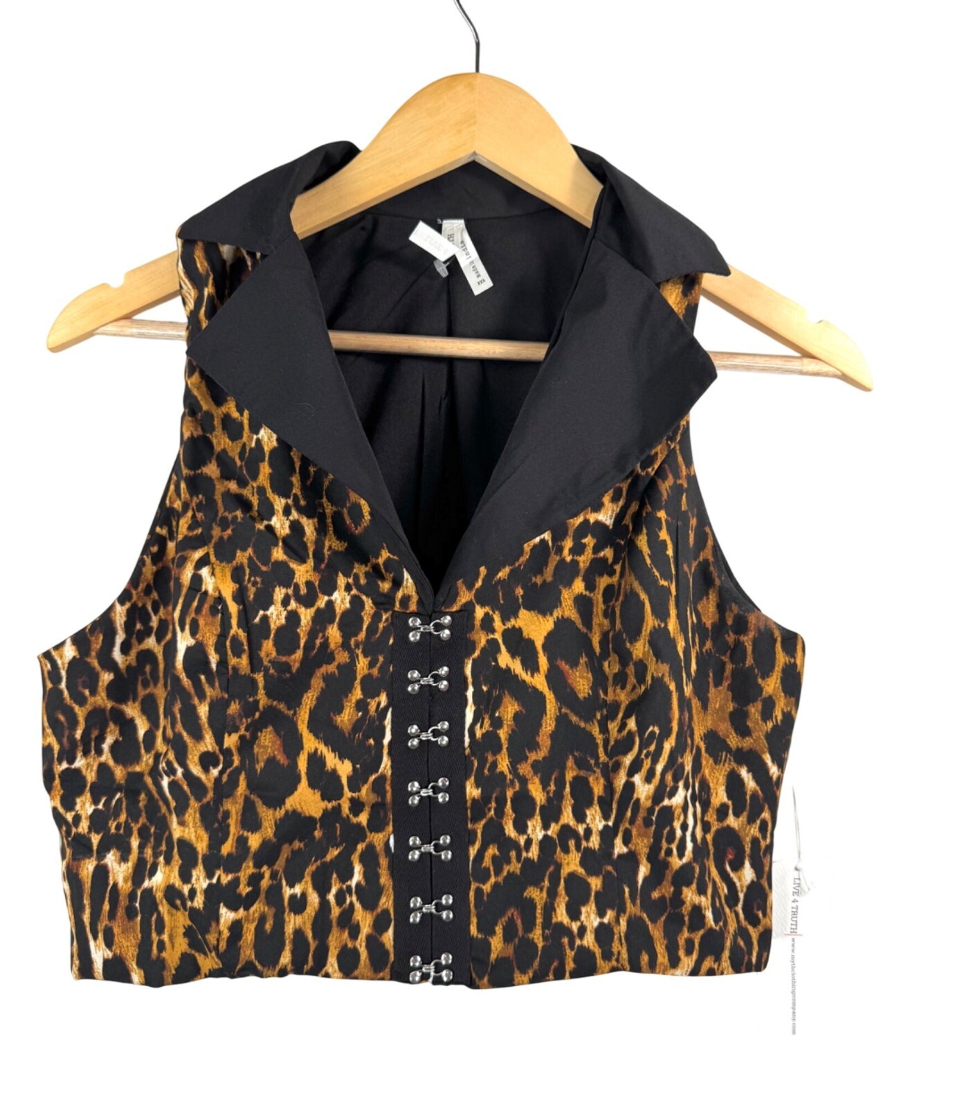 Live 4 Truth Leopard Print Corset cropped top Y2K 90s boho sz M