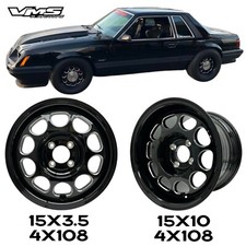 Vms Racing Phone Dial Drag Pack Wheels 4 Lug 4x108 For 79-93 Fox Body Mustang