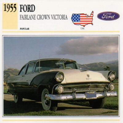 1955 Ford Fairlane Crown Victoria Oldtimer Foto / Information Maxi Card
