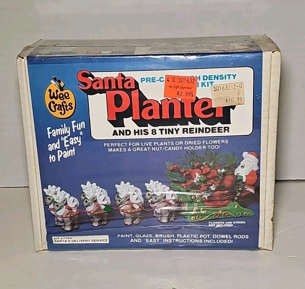Peinture vintage du Père Noël et de l'arbre de Noël · Creative Fabrica