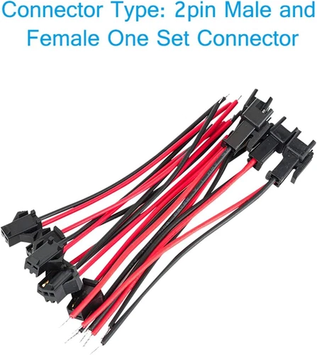 50-Pair 2-Pin For JST SM Plug Male+Female Connector 22AWG Electrical Cable Wires - Picture 11 of 18