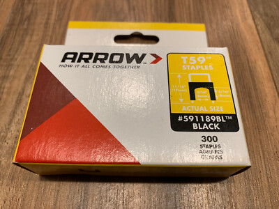 Arrow 591189BL 5/16 (8mm) Insulated Staples 300 pack BLACK 