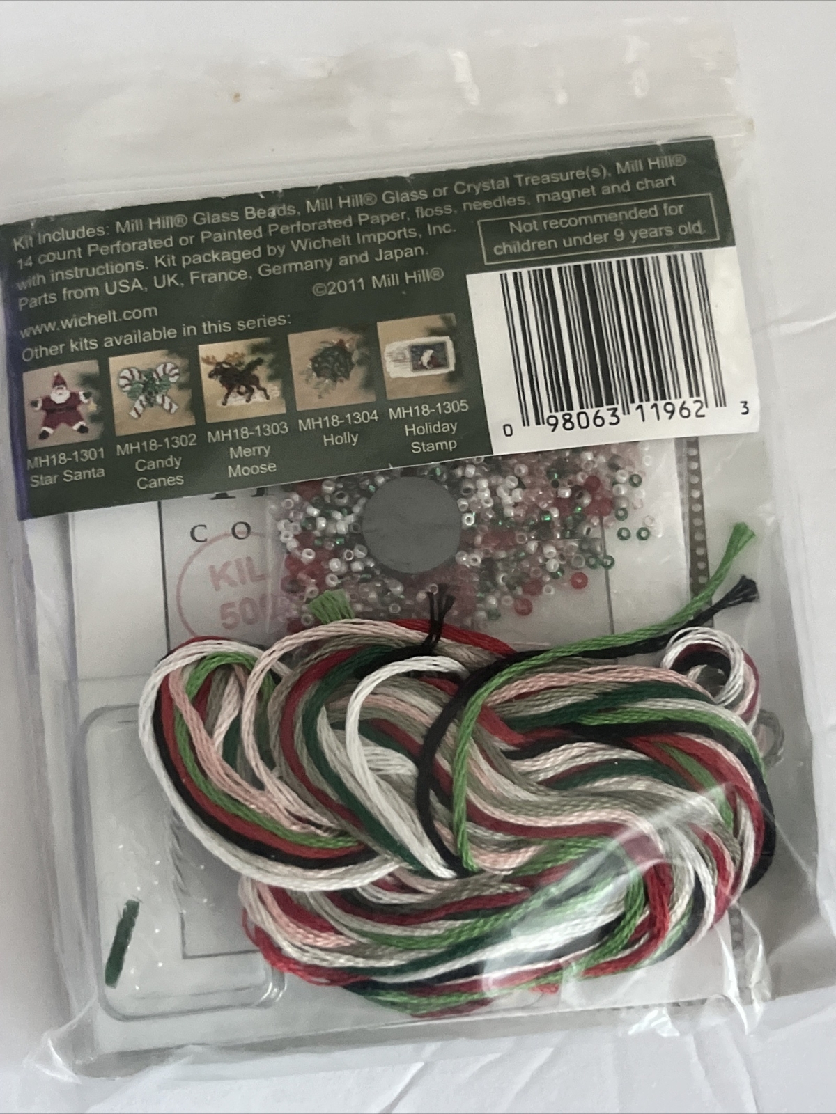 Kris Mouse Beaded Christmas Ornament Kit Mill Hill 2011 Winter Holiday