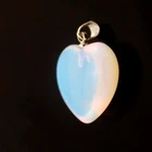Mother's Day Gift Love Heart Rainbow Moonstone Opalite Silver Necklace Pendants