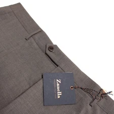 Zanella NWT Dress Pants Size 38 US Noah In Solid Brown Melange Wool Blend