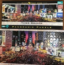 Complete 750 Piece New York City Times Square Panoramic Puzzle, NYC, Broadway