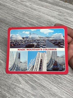 Magic Mountain Colossus Vintage 7'' x 5'' Poastcard unused Mike Roberts Color Prod