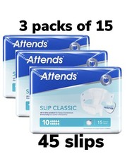 ATTENDS SLIP CLASSIC  10 LARGE Adult Incontinence Care 45 Nappy’s Slips