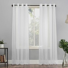 No. 918 Emily Sheer Voile Grommet Top Curtain Panel White - 63" x 59" 737