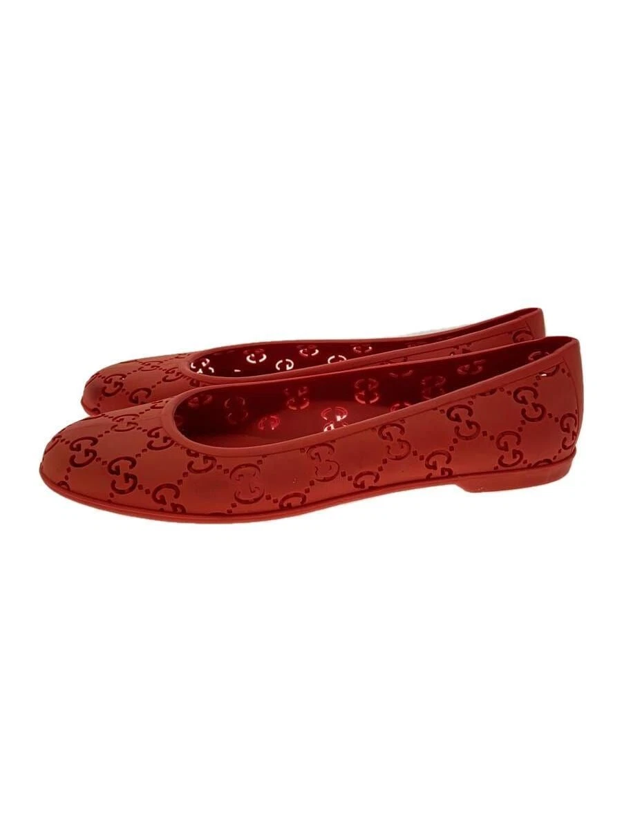 Chaussures de ballet GUCCI escarpins plats volleyball caoutchouc motif GG rouge 37 Occasion