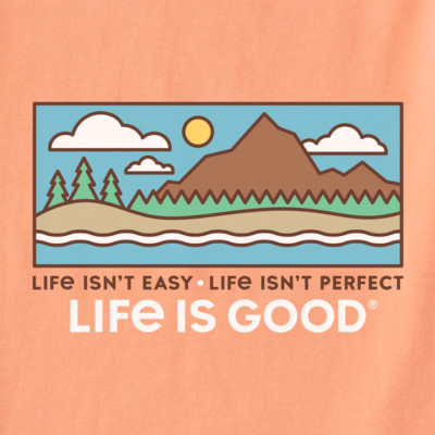 Men's Life Is Good Life Isn't Easy Landscape Canyon Orange SS Crusher Tee