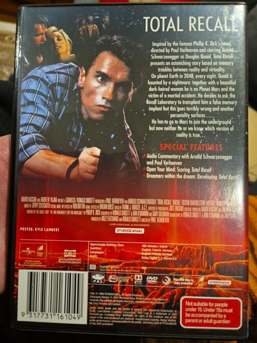 TOTAL RECALL RARE DVD ARNOLD SCHWARZENEGGER 30TH ANNIVERSARY NEW RESTORATION - Picture 2 of 3