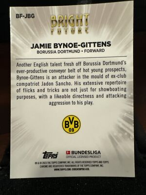 Jamie Bynoe-Gittens 2022-23 Topps Chrome Bundesliga Bright Future