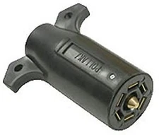 Pollak 12-706, Trailer Wiring Connector 7-Way Round Plug End, Black, DAS