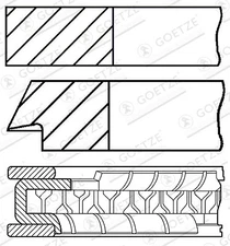 GOETZE ENGINE 08-105900-00 PISTON RING KIT FOR AUDI,SEAT,SKODA,VW