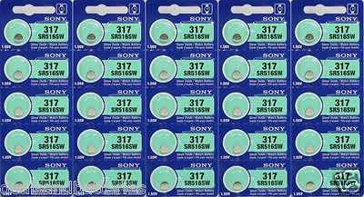 25 Sony SR516SW 317 1.55V Silver Oxide 0%Hg Watch Batteries