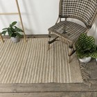 Cotton Jute Brown Tone Rugs neutral stripe
