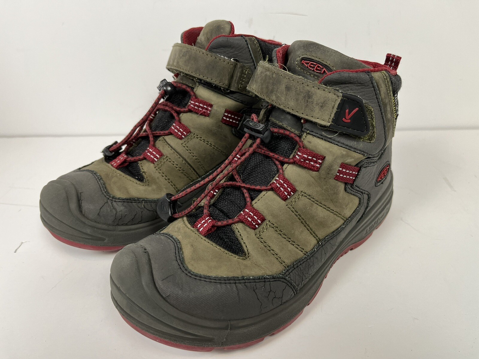 Keen Redwood Youth Size 3 Brown Leather Waterproof High Top Lace Up Hiking  Boots | eBay