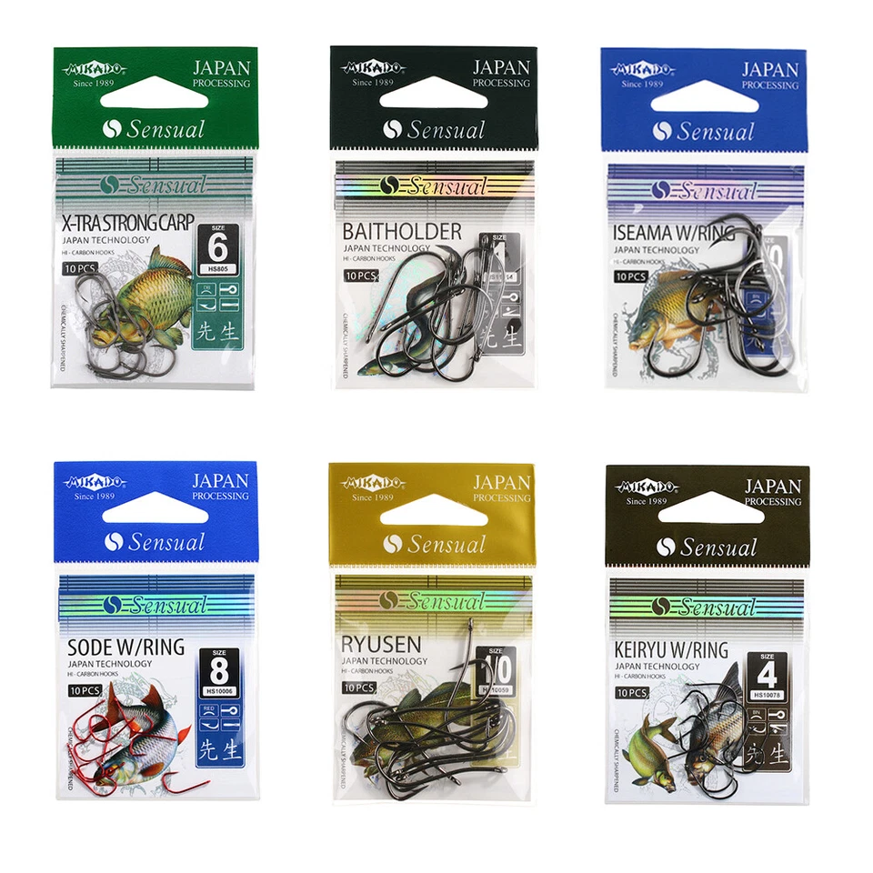 MIKADO SENSUAL ANGELHAKEN LOSE, VERSCH. MODELLE & FARBEN, FISHING HOOKS, HAKEN