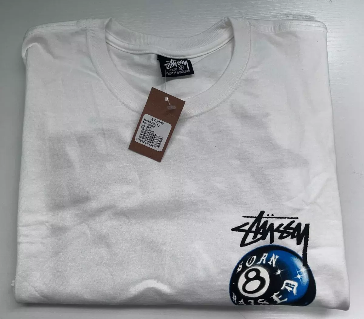 Stussy Born x Raised 8 Ball Tee white XL-