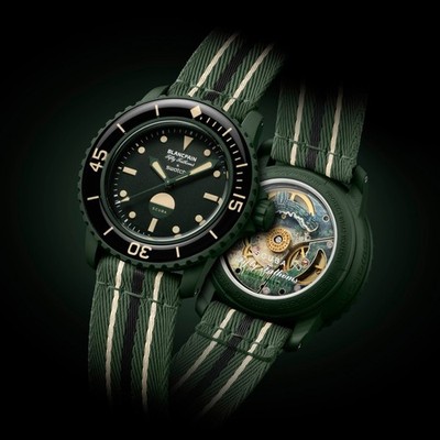 Blancpain Fifty Fathoms x Swatch Green Abyss (Bioceramic) - New Men s Watch