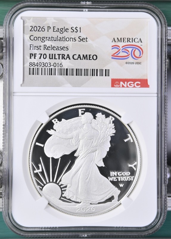 2026 P Silver Eagle S$1 Congratulations NGC PF70 UCameo First Releases #2830