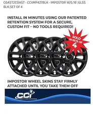 CCI IMP427BLK 16 In CV Wheel Skins Black 1 Pack