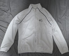 Nike Air Men's White/Black Track Jacket M Full Zip Stand-Up Collar