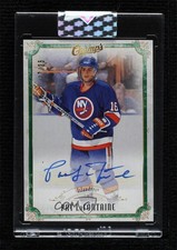 2021 Upper Deck Clear Cut Champs Legends Green 17/25 Pat LaFontaine Auto HOF 2o7
