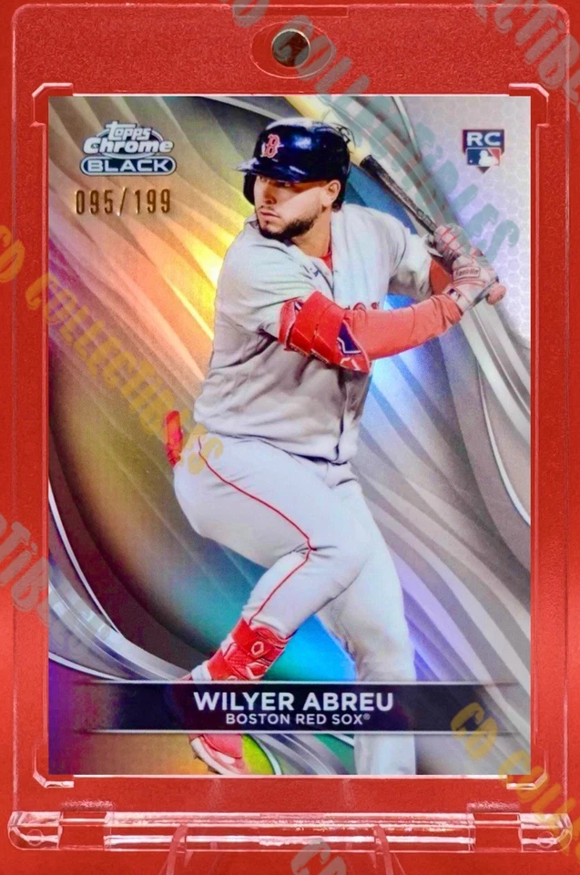 Wilyer Abreu RARE ROOKIE BLACK REFRACTOR CARD SSP TOPPS CHROME RED SOX MINT - Image 3 of 4