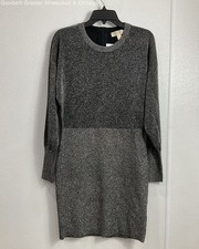 NWT Michael Kors Women Black/Silver Long Sleeve Dress Size Medium