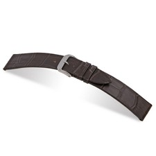 Embossed Leather Alligator Print Watch Band Miami Mocha