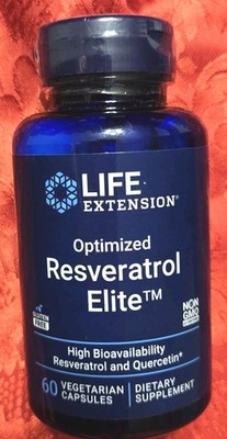 Life Extension Optimized Resveratrol Elite 60 Veg Capsules New Sealed Exp 10/27