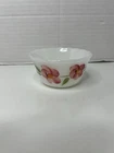 Fire King Peach Blossom Hand Painted 6 oz Custard Cup #424 Scalloped Vintage