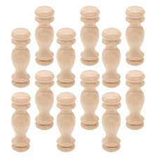 16pcs Wooden Spindles 2.4x0.7x0.7in: Unfinished Spindles for Furniture and