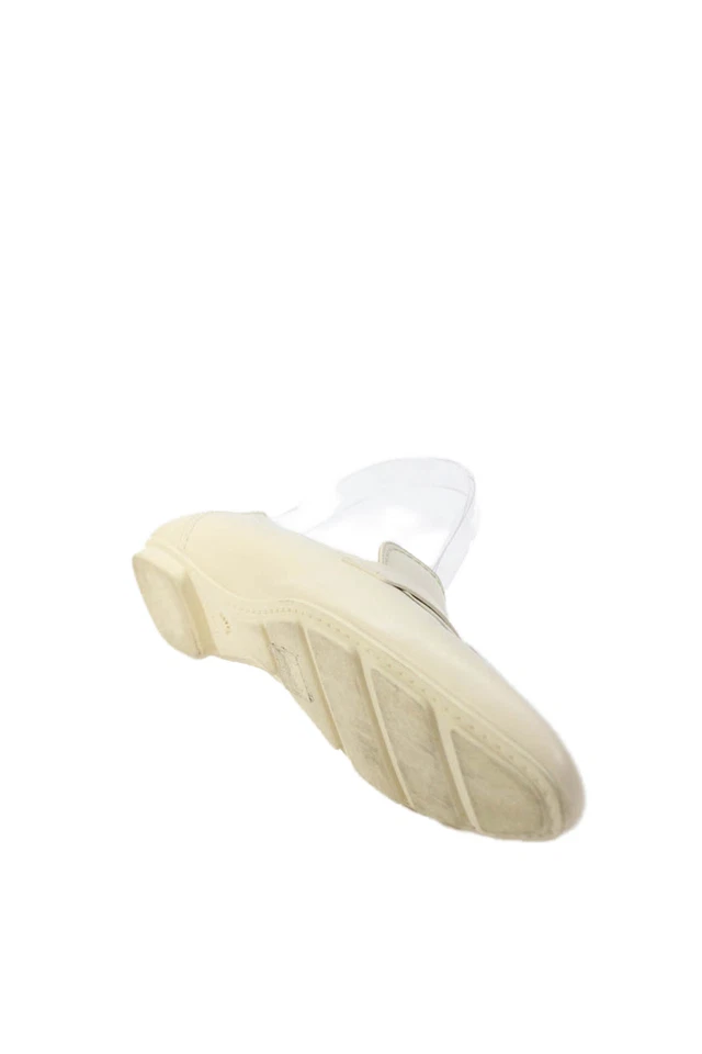 Mocasines sin cordones Stuart Weitzman para mujer punta redonda de cuero blanco talla 7AA Foto 4 de 4