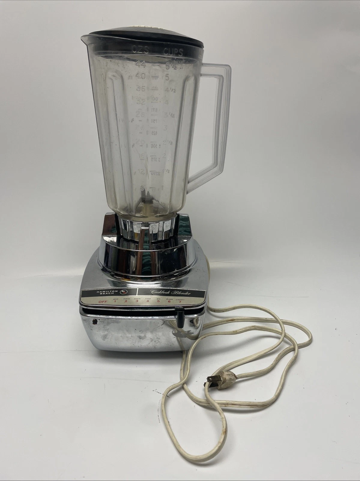 Vintage Hamilton Beach Cookbook Blender, Chrome, 7 Speed
