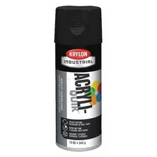 Krylon Industrial K01613a07 Spray Paint, Black, Semi-Flat, Solvent, 12 Oz