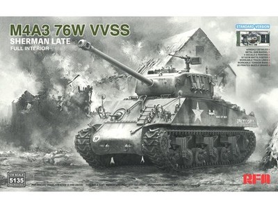 Rye Field Model - M4A3 Sherman 76W VVSS Late w/Interior Standard Version, 1/35,