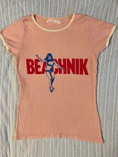 Hysteric Glamour Pink Baby Tee Vintage Pile Stretch Y2K Free Size Japan Used FS