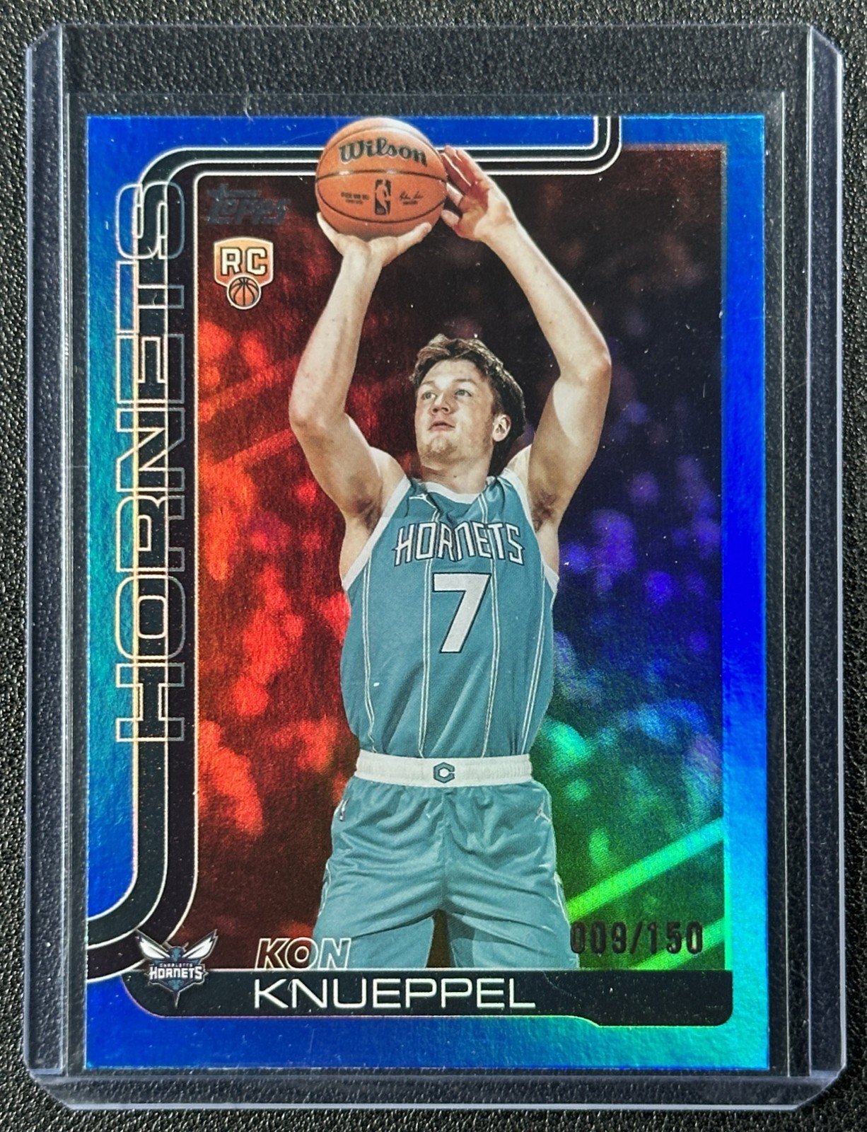 KON KNUEPPEL 2025-26 TOPPS #204 ROOKIE BLUE RAINBOW RC 9/150 HORNETS