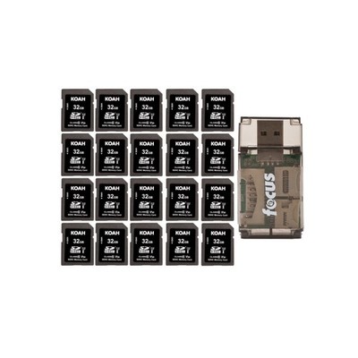 Koah Ultimate 32GB SDHC Memory Card (20-Pack) with High Speed Card Reader