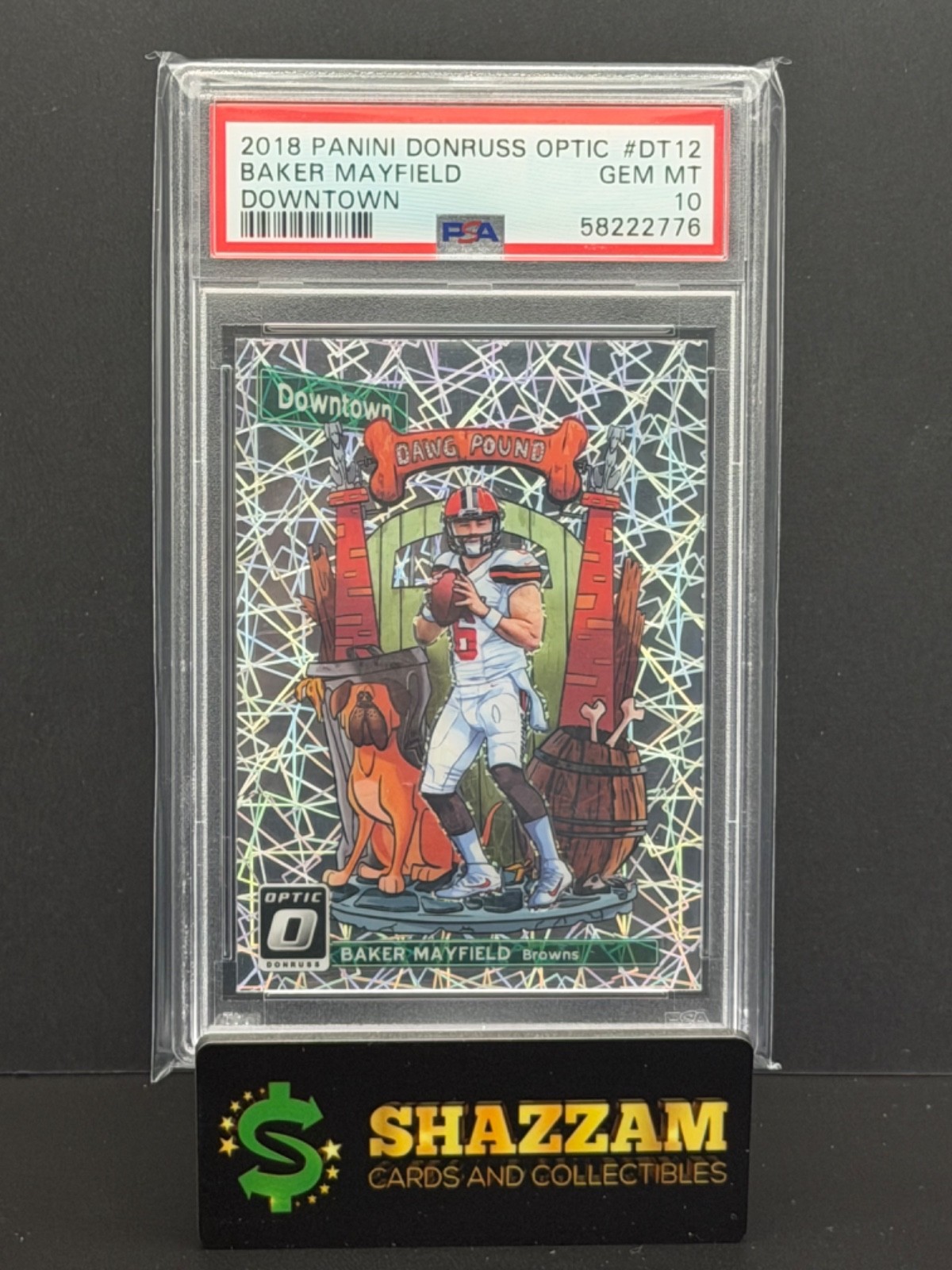 2018 Panini Donruss Optic BAKER MAYFIELD Rookie Downtown PSA 10 Browns #DT-12