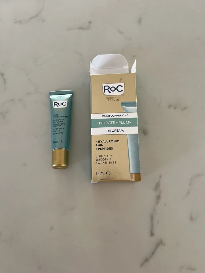 RoC Multi Correxion Hydrate + Plump Eye Cream 15ml With HA And Peptides NEW - Image 3 of 3