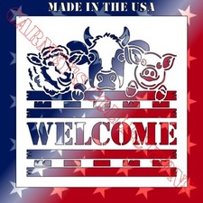 Plastic Stencil - Welcome Farm Animals RA420 10" or 12"