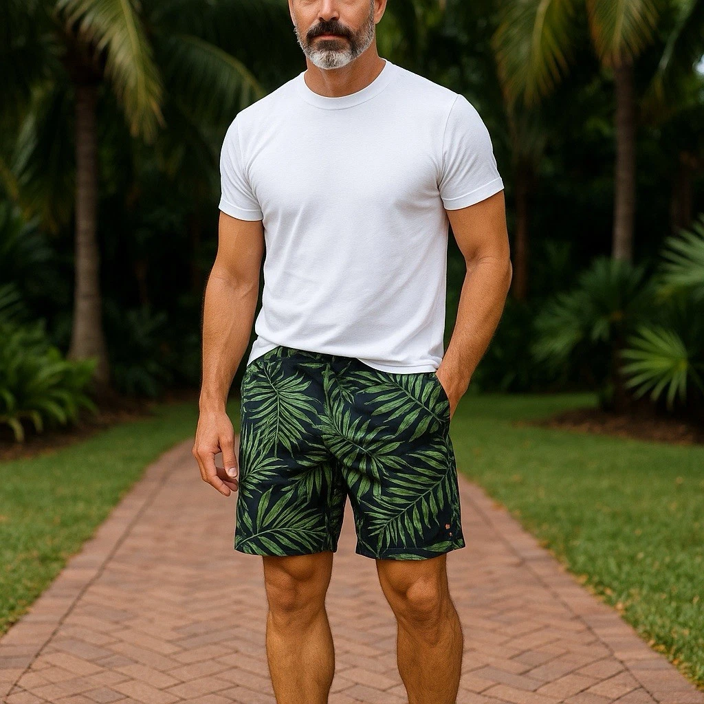 Margaritaville Green Navy Shorts Size 36W x 7L Casual Men’s Green NWT MSRP $35