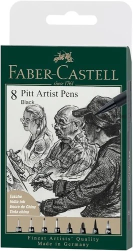 Faber-Castell PITT Artist Pen India Ink Pen 199 black - XXS, S, F, M, B, C, 1.5