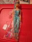 Vintage Great Shape Barbie Doll 1983 12” Blonde Workout blue