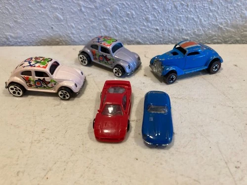 Lot of 5 Hot Wheels Diecast Cars REDLINE VW Beetle COLORS  1:64 Mattel Vehicle